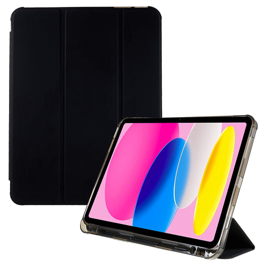 For iPad 10.9 (2022) / iPad 10th Gen PU Leather Shockproof Trifold Stand Cover Smart Auto Wake / Sleep Tablet Case  with Pen Slot