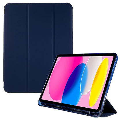 For iPad 10.9 (2022) / iPad 10th Gen PU Leather Shockproof Trifold Stand Cover Smart Auto Wake / Sleep Tablet Case  with Pen Slot