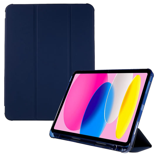 For iPad 10.9 (2022) / iPad 10th Gen PU Leather Shockproof Trifold Stand Cover Smart Auto Wake / Sleep Tablet Case  with Pen Slot
