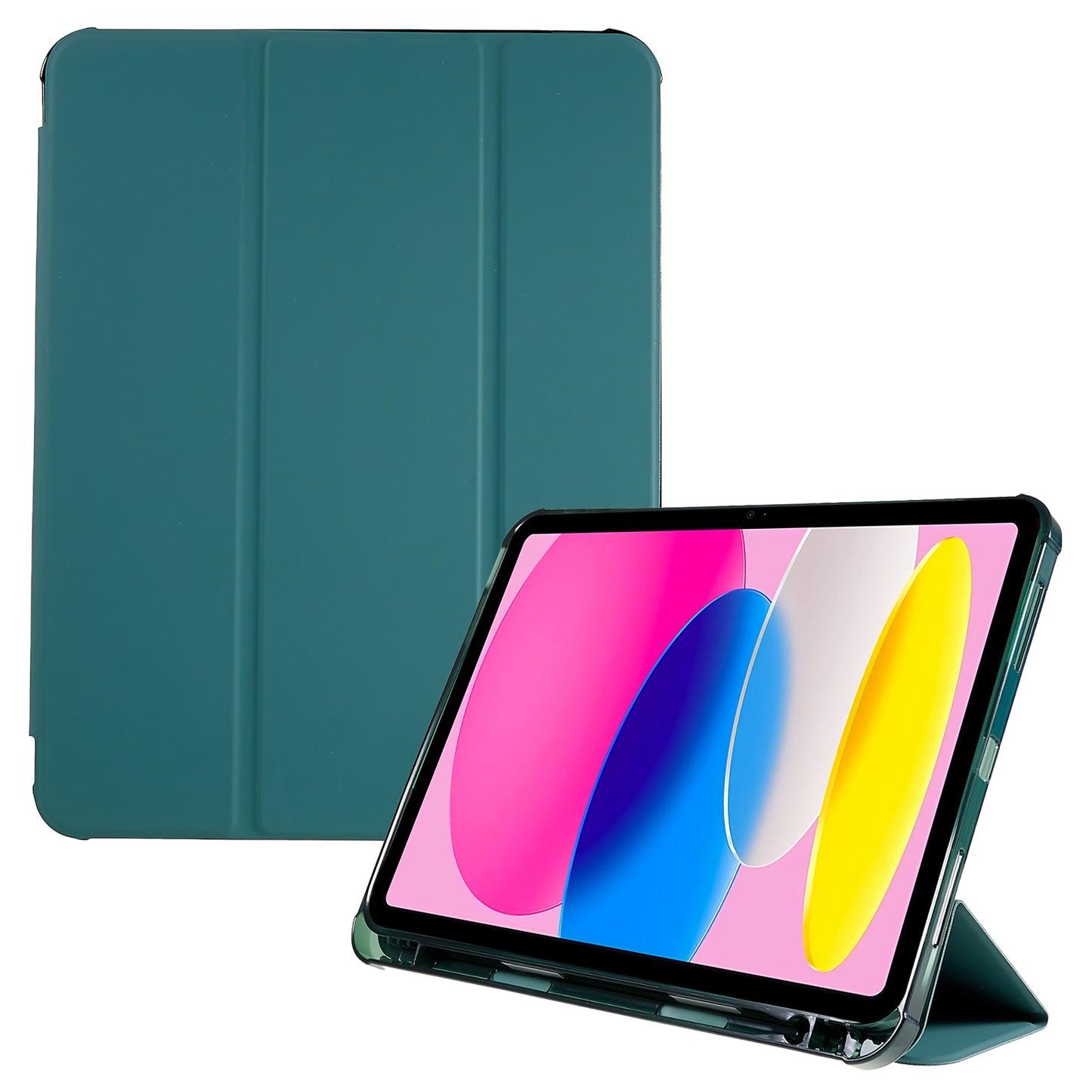 For iPad 10.9 (2022) / iPad 10th Gen PU Leather Shockproof Trifold Stand Cover Smart Auto Wake / Sleep Tablet Case  with Pen Slot