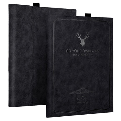 For Microsoft Surface Pro 9 Deer Head Design PU Leather+PC Anti-scratch Anti-drop Protective Case Support Stand Cover