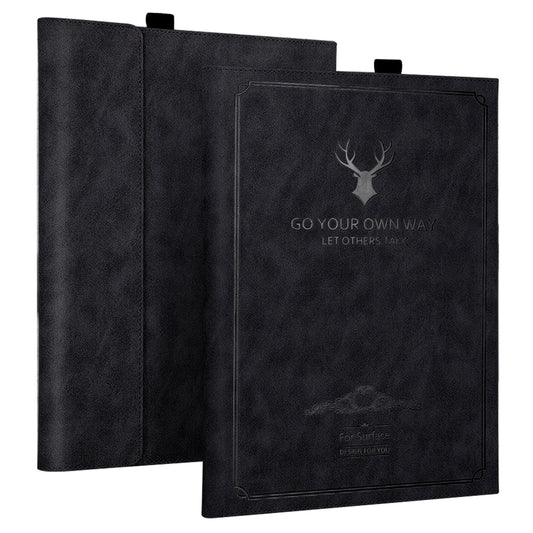 For Microsoft Surface Pro 9 Deer Head Design PU Leather+PC Anti-scratch Anti-drop Protective Case Support Stand Cover