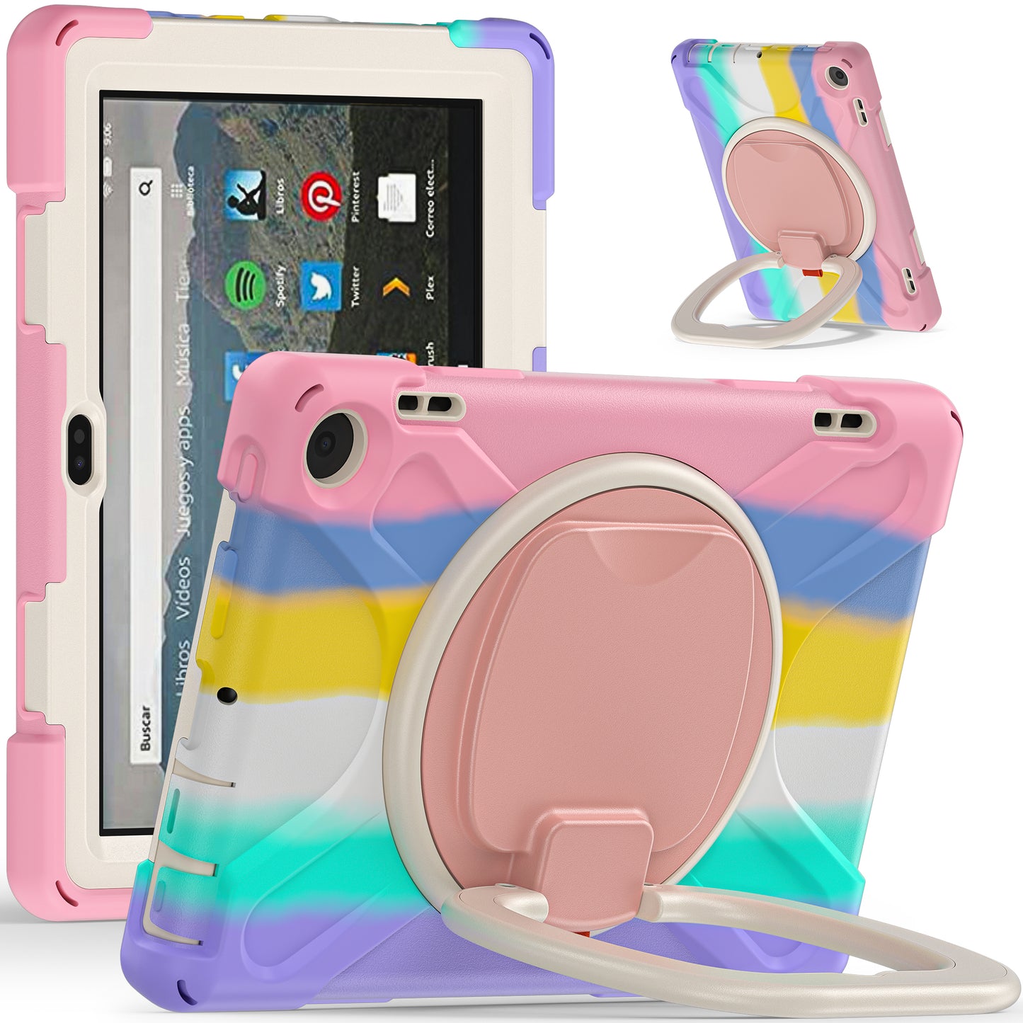 For Amazon Fire HD 8 (2022) Bump Proof Tablet Case PC+Silicone Protective Cover with Kickstand