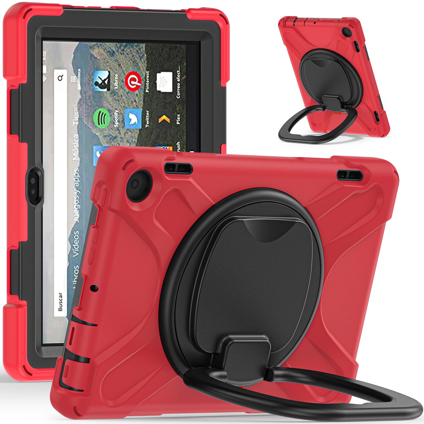 For Amazon Fire HD 8 (2022) Bump Proof Tablet Case PC+Silicone Protective Cover with Kickstand