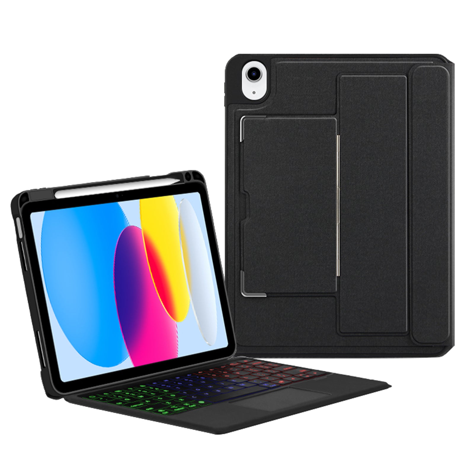 For iPad 10.9 (2022) Portrait  /  Landscape Magnetic Stand Tablet Case Bluetooth Keyboard Protective Tablet Cover