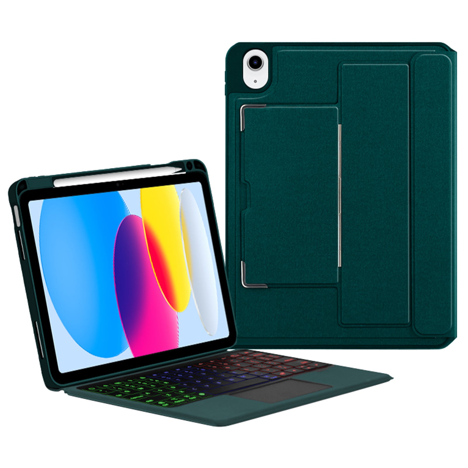 For iPad 10.9 (2022) Portrait  /  Landscape Magnetic Stand Tablet Case Bluetooth Keyboard Protective Tablet Cover