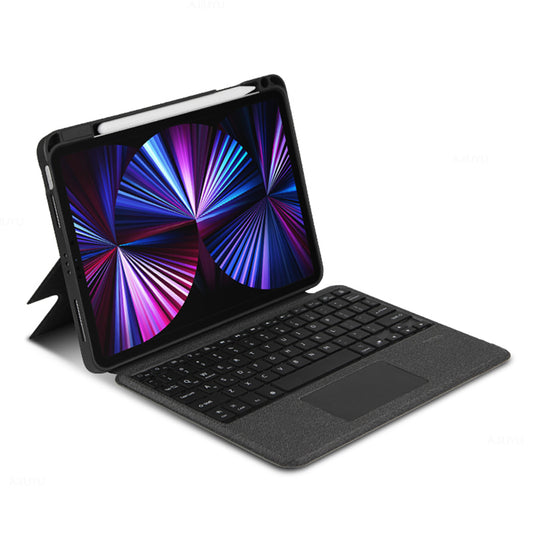 JIUYU For iPad Pro 11 (2020) / (2021) / (2022) Tablet Case PU Leather Stand Protective Cover with Detachable Bluetooth Keyboard