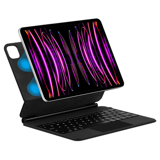 JIUYU For iPad Pro 11 (2020) / (2021) / (2022) Detachable Magnetic Keyboard PU Leather Stand Cover with Multi-Touch Trackpad