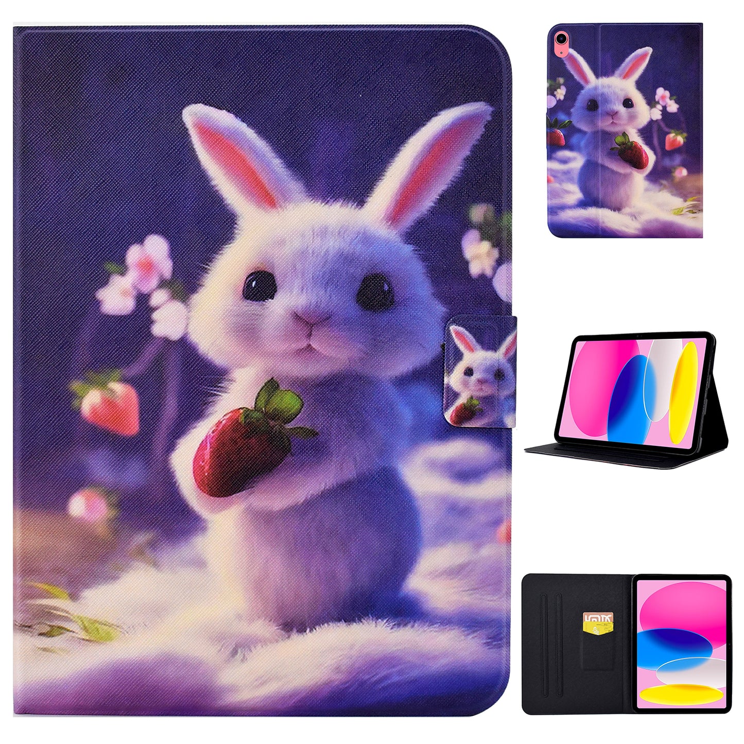 For iPad 10.9 (2022) Pattern Printing Stand Tablet Case Full Protection PU Leather Folio Smart Cover with Card Slot