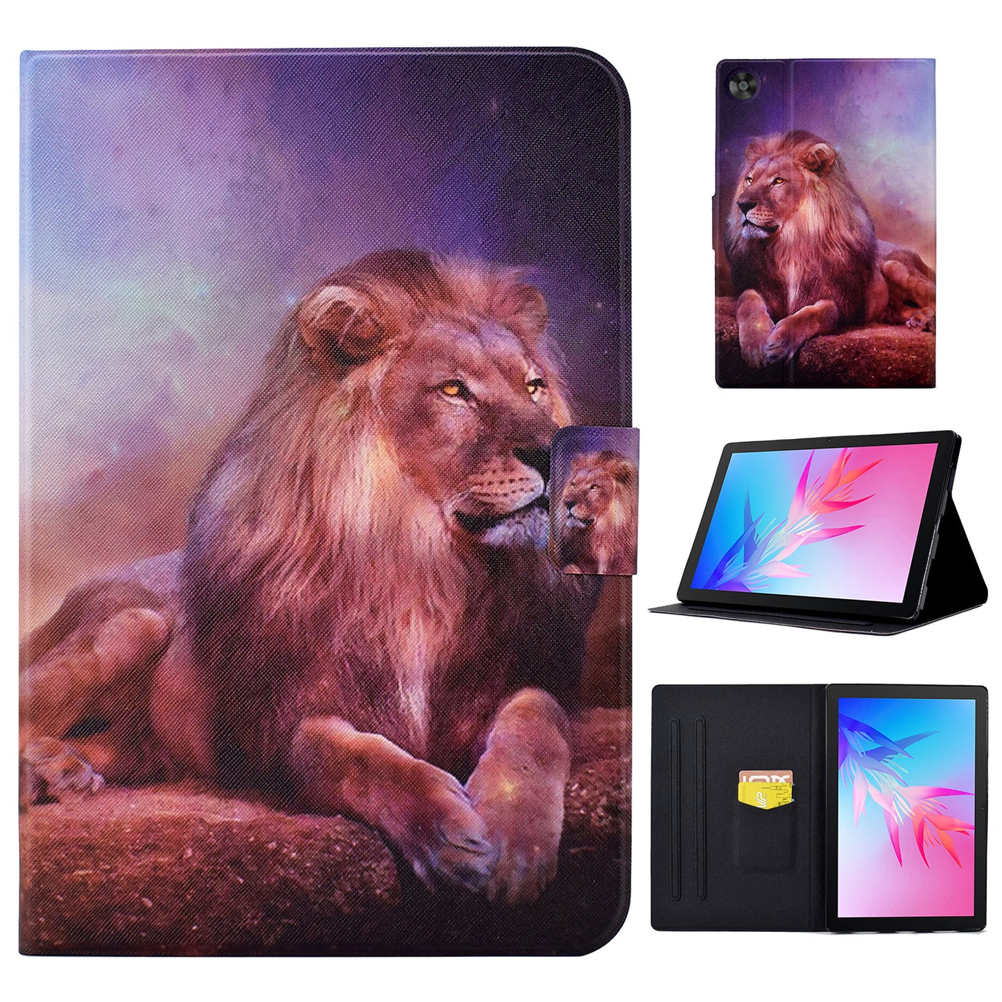 For Huawei MatePad T 10S 10.1 inch / T 10 9.7 inch / Enjoy Tablet 2 / Honor Pad 6 10.1-inch / Pad X6 9.7 inch PU Leather Stand Case Card Holder Pattern Printing Tablet Cover