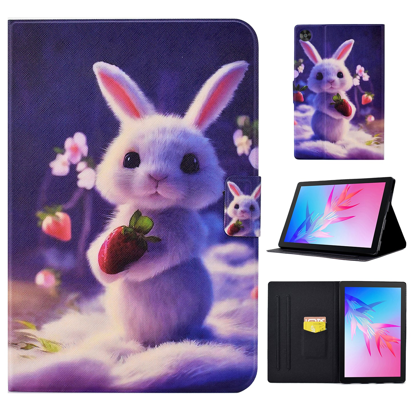 For Huawei MatePad T 10S 10.1 inch / T 10 9.7 inch / Enjoy Tablet 2 / Honor Pad 6 10.1-inch / Pad X6 9.7 inch PU Leather Stand Case Card Holder Pattern Printing Tablet Cover