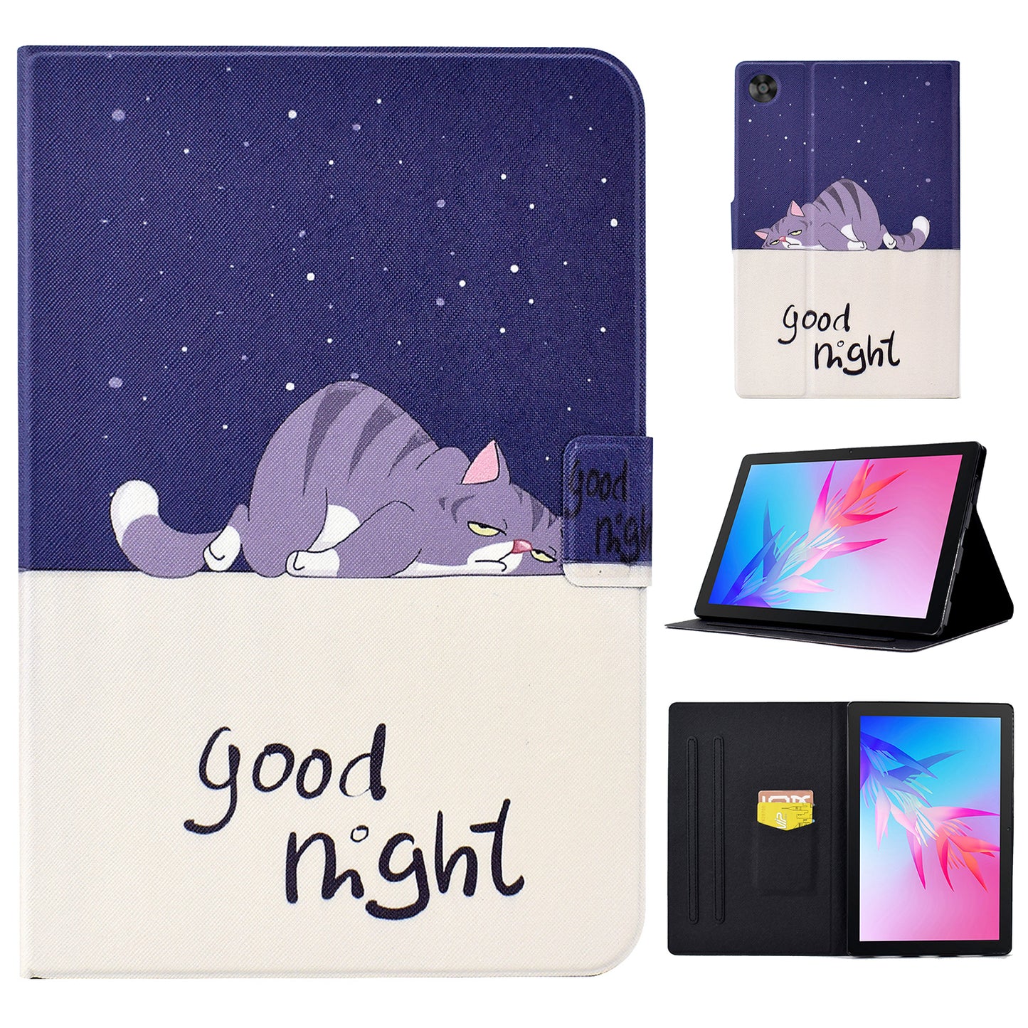 For Huawei MatePad T 10S 10.1 inch / T 10 9.7 inch / Enjoy Tablet 2 / Honor Pad 6 10.1-inch / Pad X6 9.7 inch PU Leather Stand Case Card Holder Pattern Printing Tablet Cover