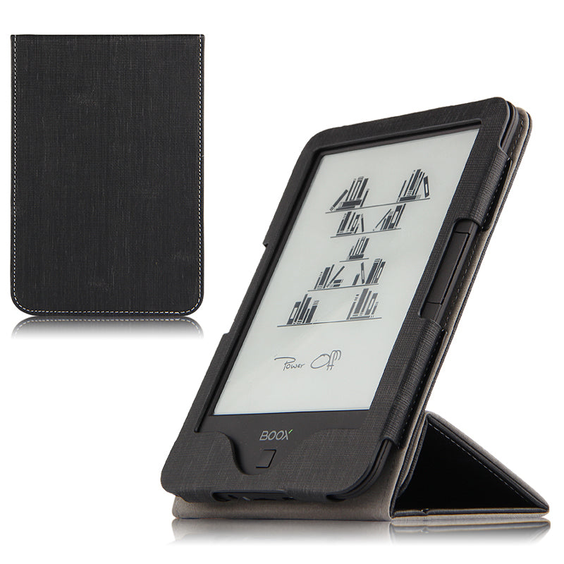 For Onyx Boox C67ML Canvas Pattern PU Leather Case E-Book Reader Stand Protective Cover