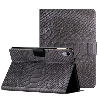 For iPad mini (2021) / iPad mini 6 PU Leather Folding Stand Cover Crocodile Pattern Printing Auto Wake / Sleep Tablet Case with Card Holder