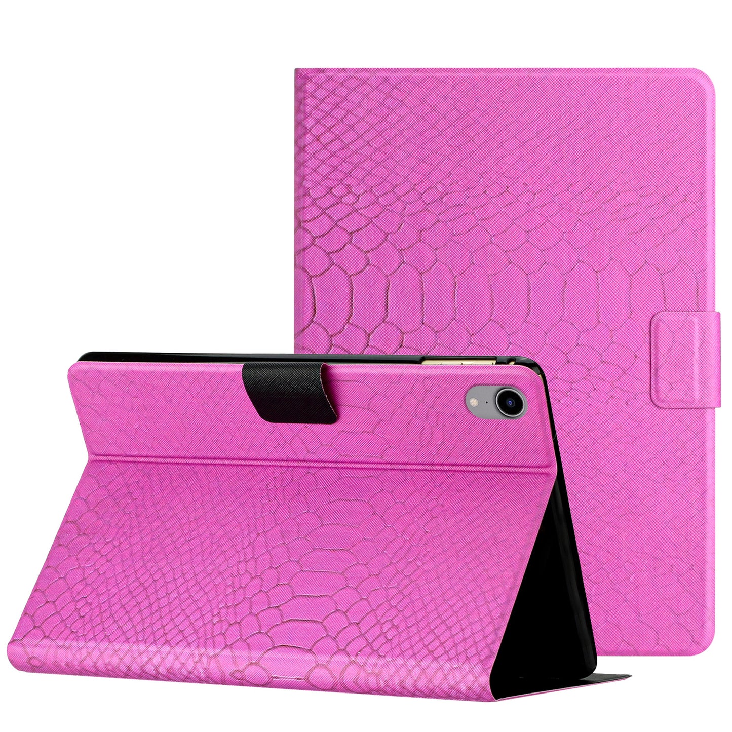 For iPad mini (2021) / iPad mini 6 PU Leather Folding Stand Cover Crocodile Pattern Printing Auto Wake / Sleep Tablet Case with Card Holder