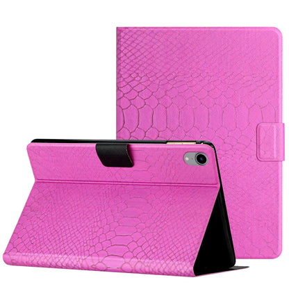 For iPad mini (2021) / iPad mini 6 PU Leather Folding Stand Cover Crocodile Pattern Printing Auto Wake / Sleep Tablet Case with Card Holder