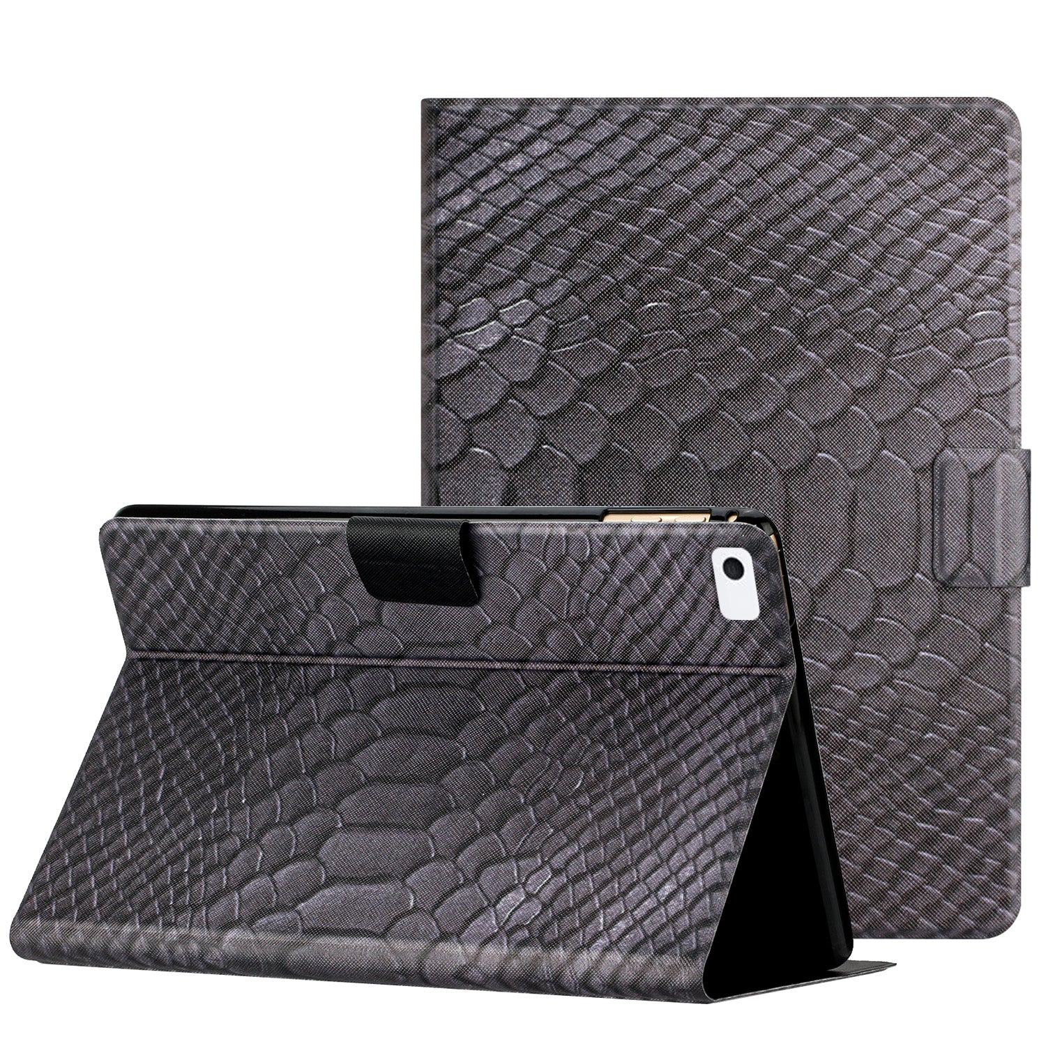 For iPad mini / mini 2 / mini 3 / mini 4 / mini (2019) 7.9 inch PU Leather Stand Folio Tablet Case Crocodile Pattern Printing Smart Cover with Card Holder