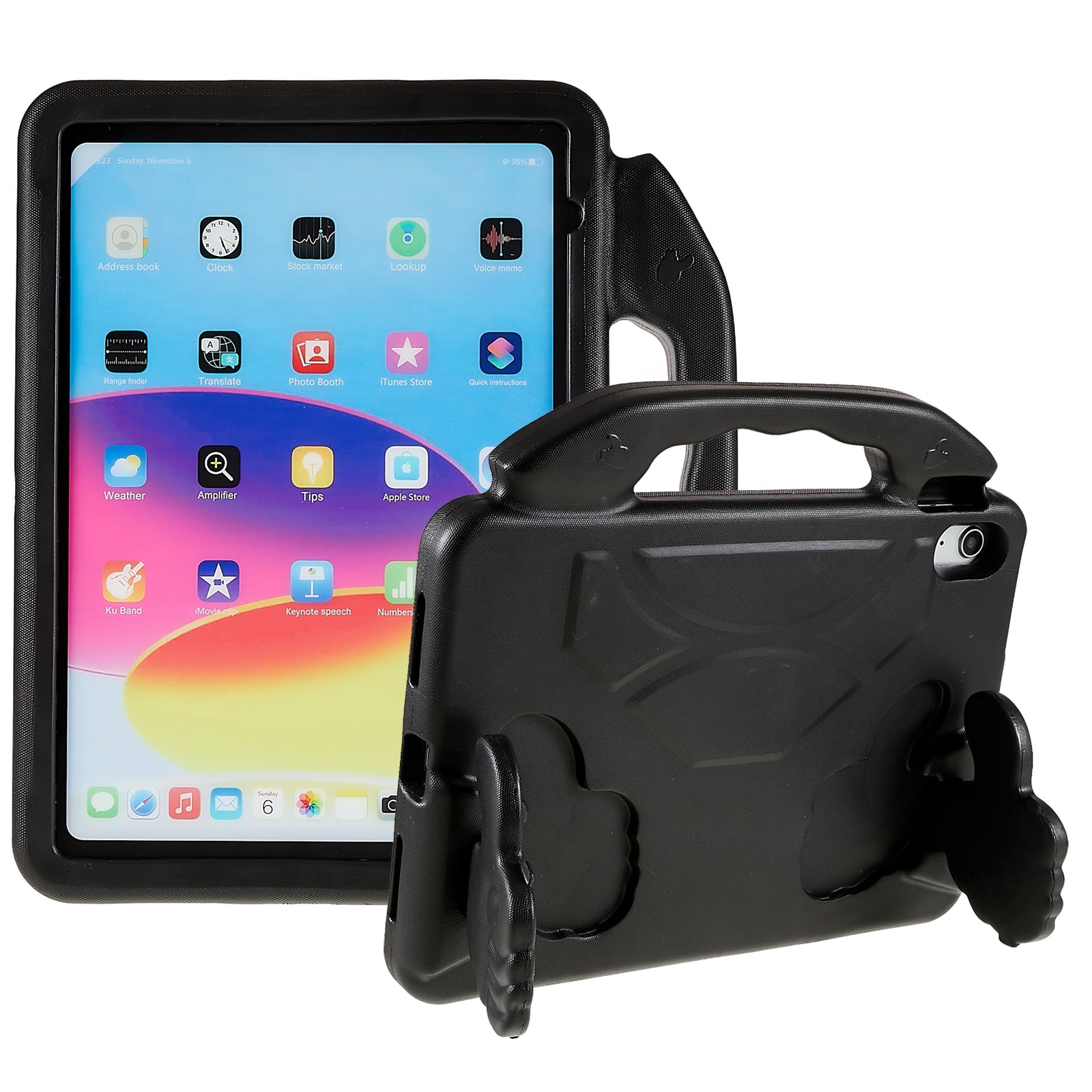 For iPad 10.9 (2022) Foldable Thumb Kickstand EVA Tablet Case Fall Protection Cover with Handle