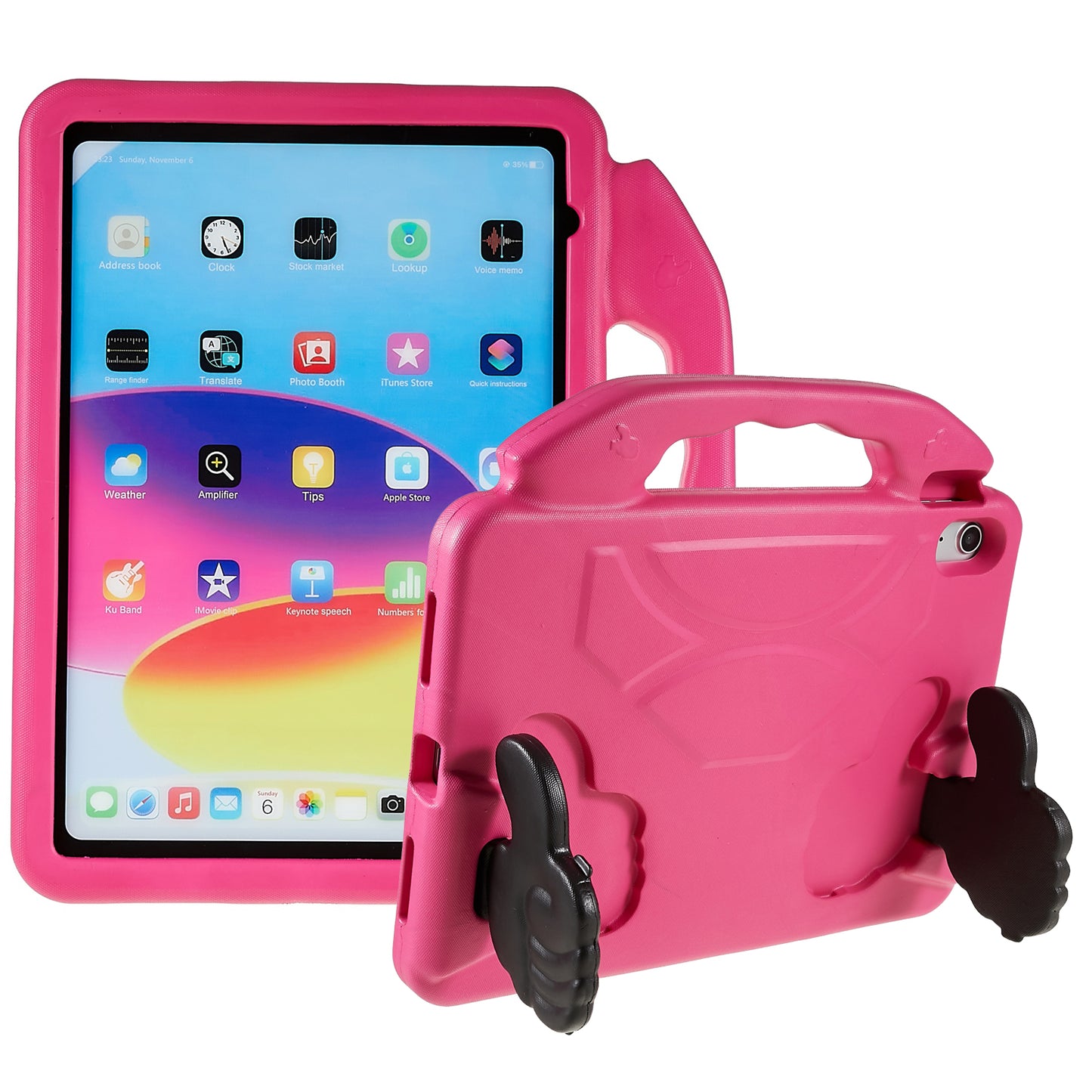 For iPad 10.9 (2022) Foldable Thumb Kickstand EVA Tablet Case Fall Protection Cover with Handle