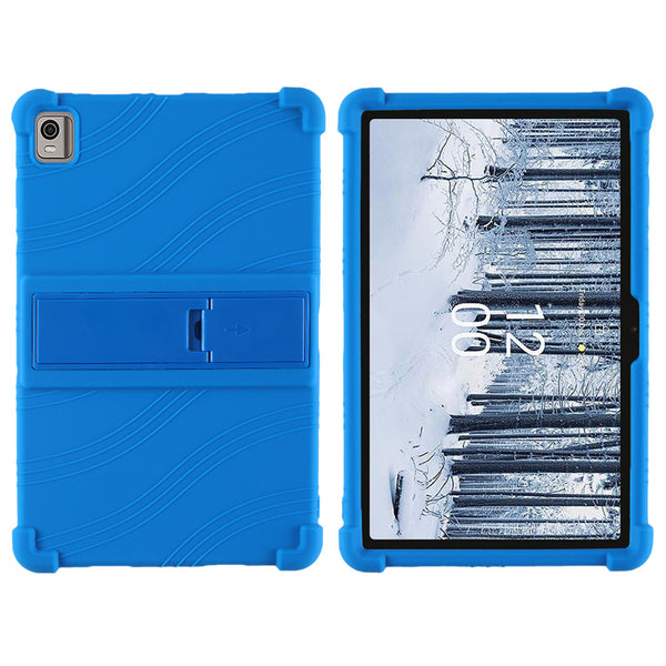 For Nokia T21 Soft Silicone Drop Protective Tablet Case PC Kickstand Shockproof Tablet Cover