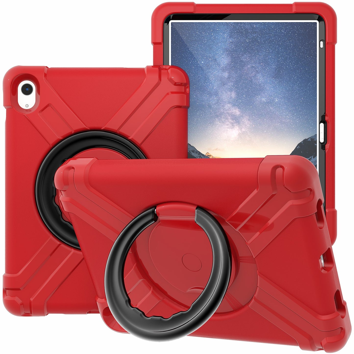For iPad 10.9 (2022) 360-Degree Rotation Kickstand Tablet Cover Military Anti-drop Protection PC + TPU Case