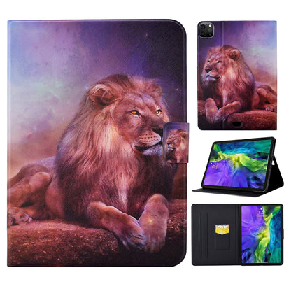 For iPad Pro 11 (2022) / (2021) / (2020) / (2018) / iPad Air (2020) PU Leather Tablet Case Pattern Printing Cover Stand Smart Cover Shell with Card Holder