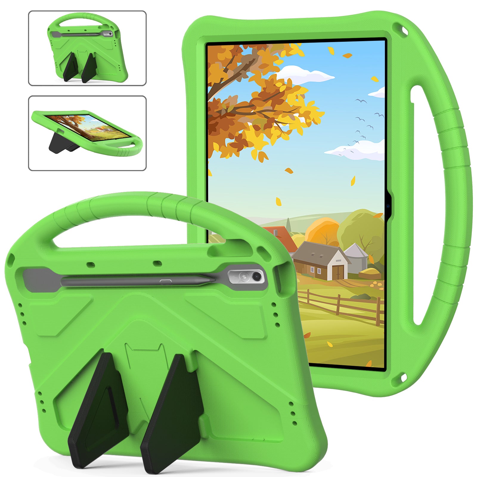Tablet Case for Lenovo Tab P11 Pro Gen 2, Portable Handle Foldable Kickstand Shockproof EVA Protective Cover
