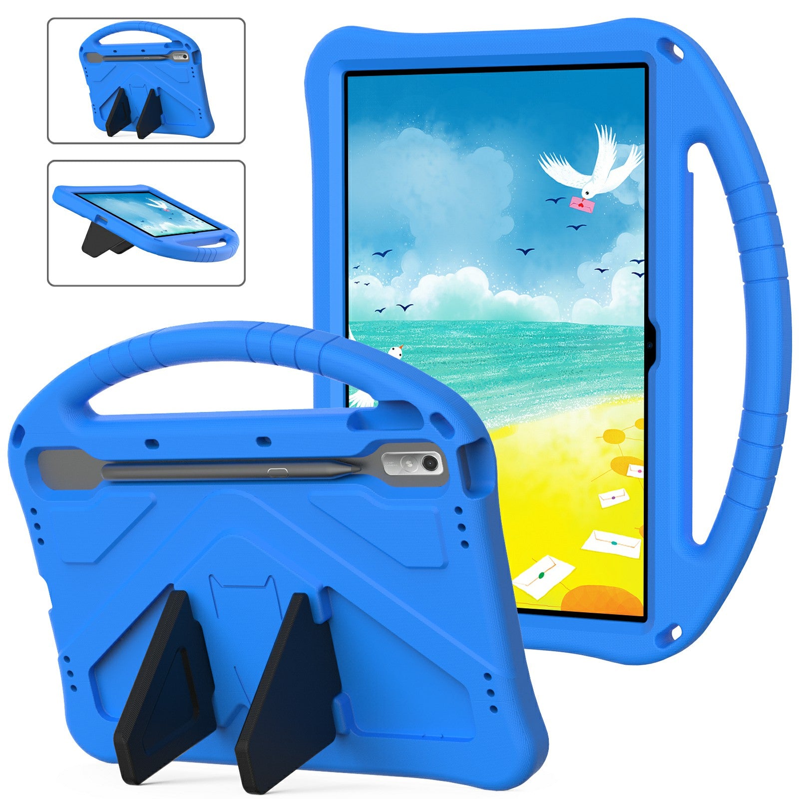 Tablet Case for Lenovo Tab P11 Pro Gen 2, Portable Handle Foldable Kickstand Shockproof EVA Protective Cover