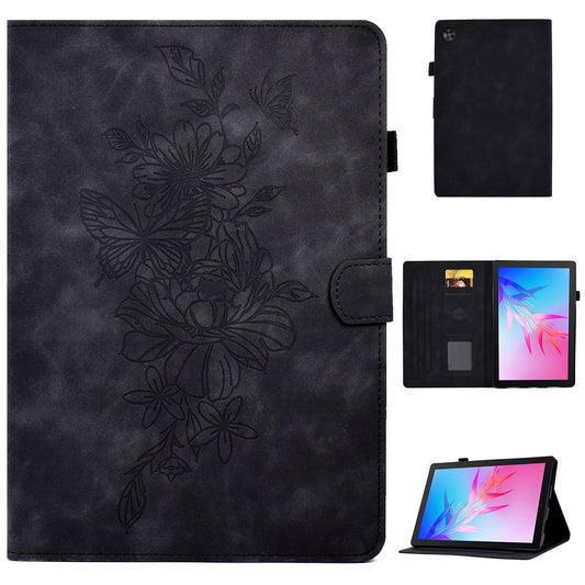 For Huawei Enjoy Tablet 2  /  MatePad T 10 9.7 inch  /  T 10S 10.1 inch  /  Honor Pad 6 10.1-inch  /  Pad X6 9.7 inch Butterfly Flower Pattern Imprinted Tablet Case PU Leather Stand Card Slot Cover