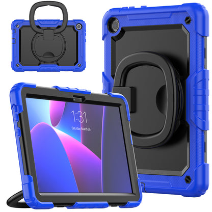 For Lenovo Tab M10 (Gen 3) TB-328FU / TB-328XU PC + Silicone Tablet Cover 360-Degree Rotating Kickstand Anti-drop Case with Shoulder Strap