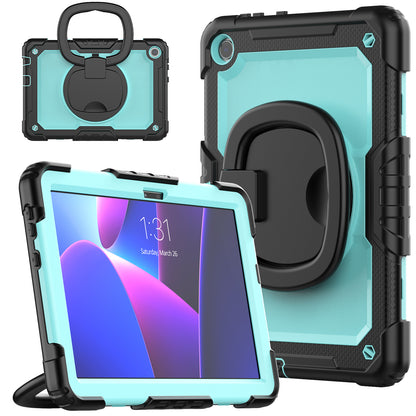 For Lenovo Tab M10 (Gen 3) TB-328FU / TB-328XU PC + Silicone Tablet Cover 360-Degree Rotating Kickstand Anti-drop Case with Shoulder Strap