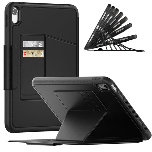 For iPad 10.9 (2022) / iPad 10th Gen PU Leather Tablet Case Kickstand Card Holder Magnetic Cover with Smart Auto Sleep / Wake