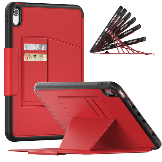 For iPad 10.9 (2022) / iPad 10th Gen PU Leather Tablet Case Kickstand Card Holder Magnetic Cover with Smart Auto Sleep / Wake