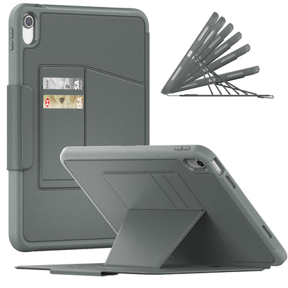 For iPad 10.9 (2022) / iPad 10th Gen PU Leather Tablet Case Kickstand Card Holder Magnetic Cover with Smart Auto Sleep / Wake