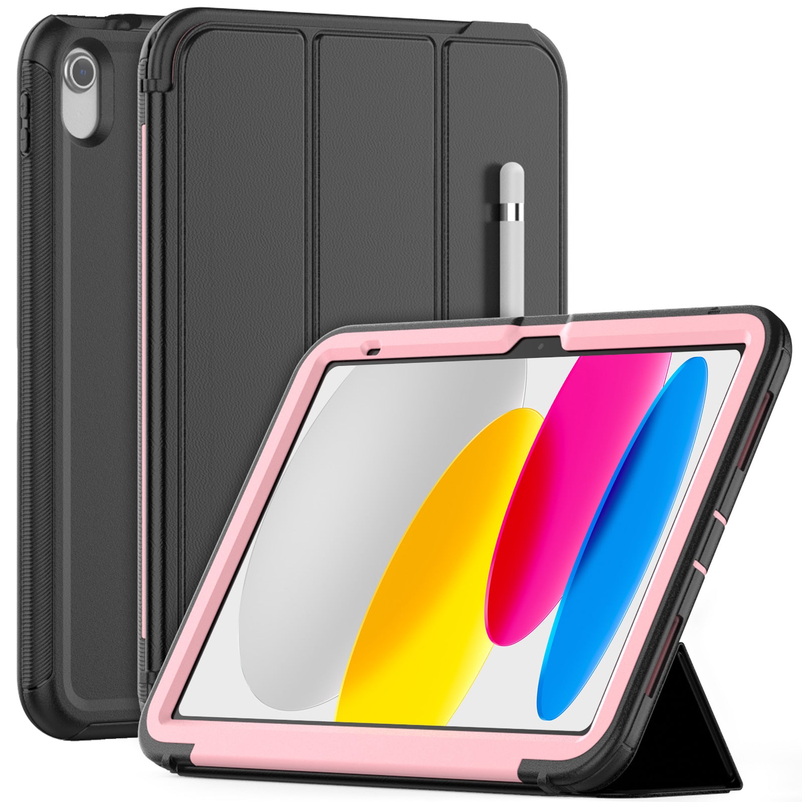 For iPad 10.9 (2022) / iPad 10th Gen PU Leather Smart Auto Wake / Sleep Cover Folding Stand Folio Shockproof Tablet Case