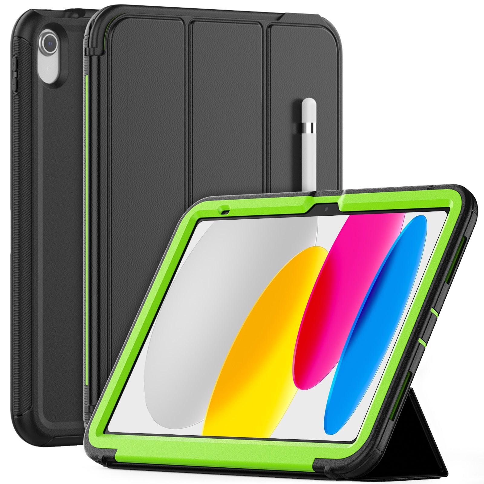 For iPad 10.9 (2022) / iPad 10th Gen PU Leather Smart Auto Wake / Sleep Cover Folding Stand Folio Shockproof Tablet Case