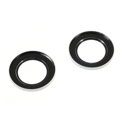 2Pcs / Set for iPhone 14 6.1 inch / 14 Plus 6.7 inch Glitter Rhinestone Camera Lens Protector Metal Ring Tempered Glass Lens Fim