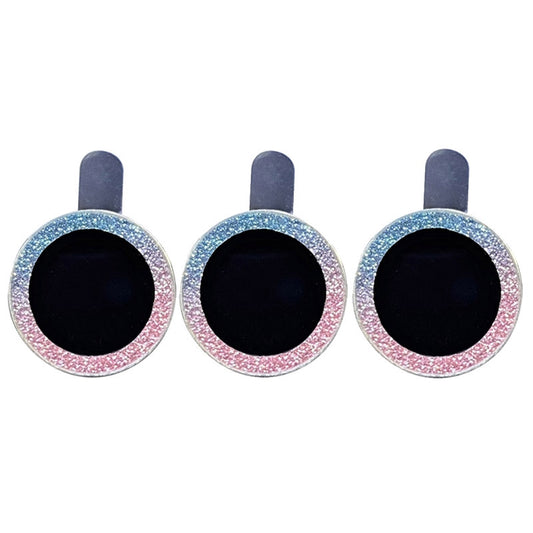 For iPhone 14 Pro Max 6.7 inch 3Pcs / Set Fashion Glitter Design Camera Lens Protector Anti-scratch Tempered Glass Lens Film
