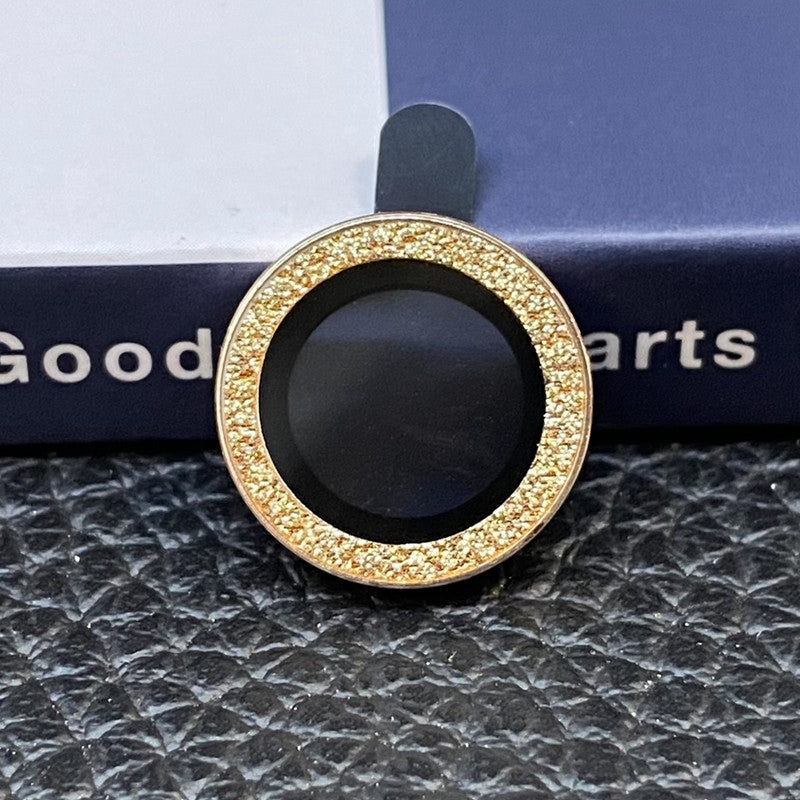 For iPhone 13 mini 5.4 inch 2Pcs / Set Stylish Glitter Ring Design Tempered Glass Camera Lens Protector Anti-fingerprint Guard Film