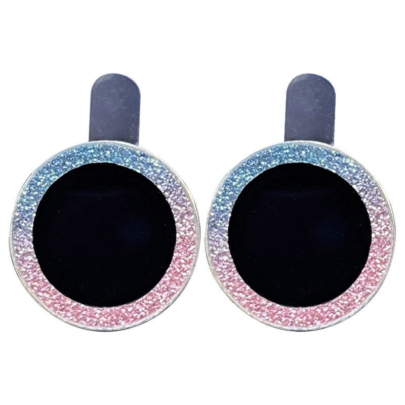 For iPhone 13 mini 5.4 inch 2Pcs / Set Stylish Glitter Ring Design Tempered Glass Camera Lens Protector Anti-fingerprint Guard Film