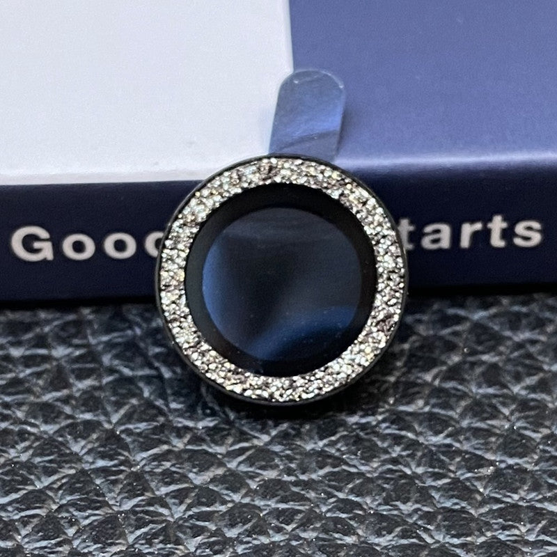 For iPhone 13 mini 5.4 inch 2Pcs / Set Stylish Glitter Ring Design Tempered Glass Camera Lens Protector Anti-fingerprint Guard Film
