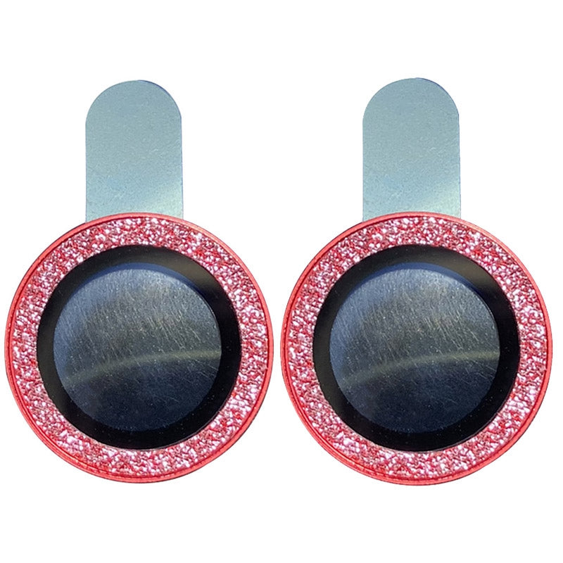 For iPhone 13 mini 5.4 inch 2Pcs / Set Stylish Glitter Ring Design Tempered Glass Camera Lens Protector Anti-fingerprint Guard Film