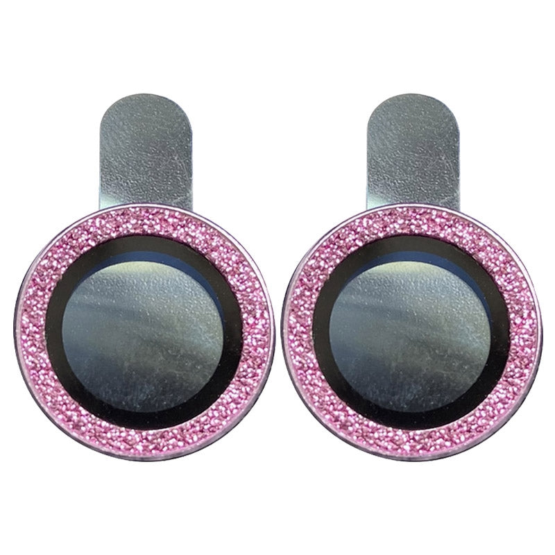 For iPhone 13 mini 5.4 inch 2Pcs / Set Stylish Glitter Ring Design Tempered Glass Camera Lens Protector Anti-fingerprint Guard Film