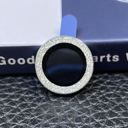 For iPhone 13 mini 5.4 inch 2Pcs / Set Stylish Glitter Ring Design Tempered Glass Camera Lens Protector Anti-fingerprint Guard Film