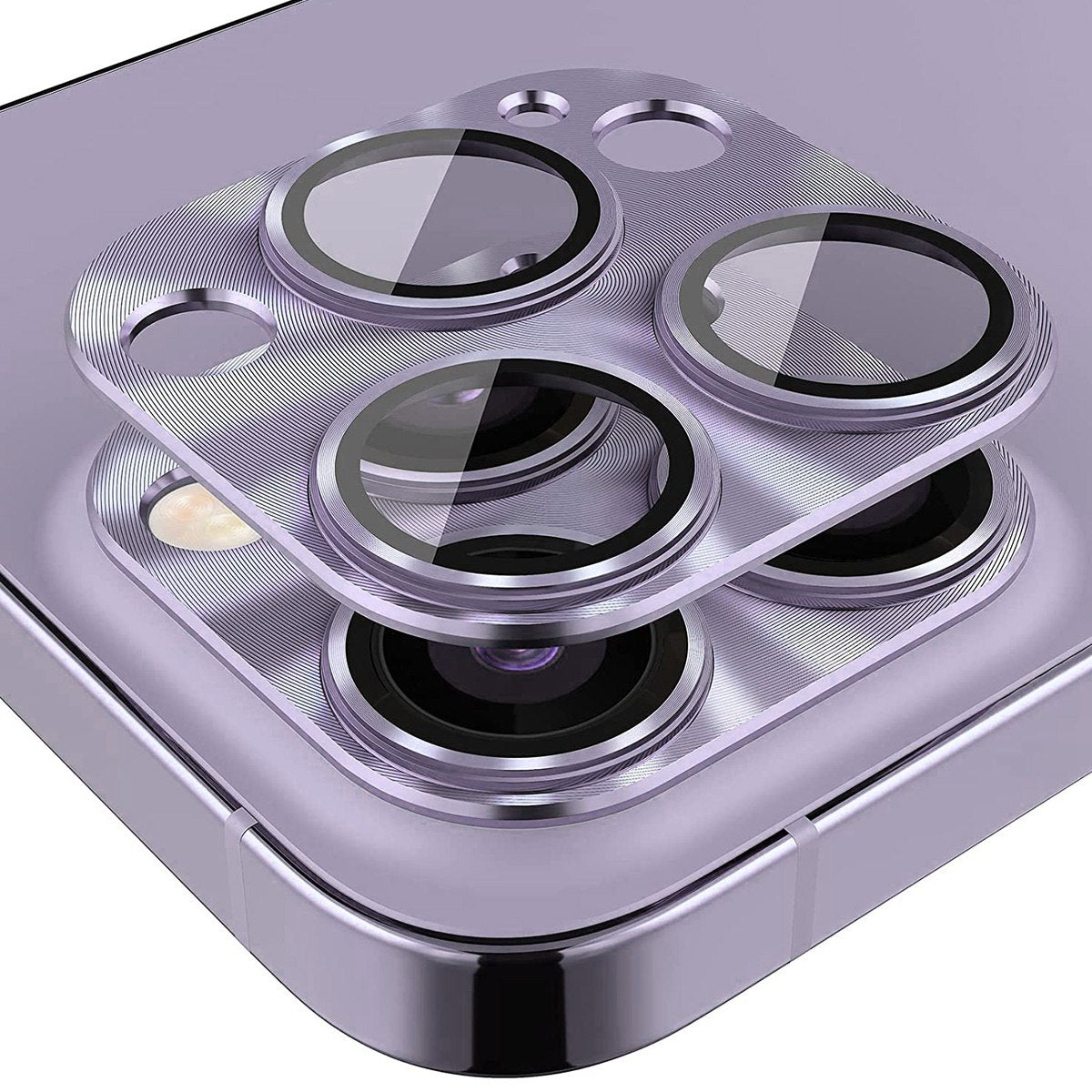 ENKAY HAT PRINCE For iPhone 14 Pro 6.1 inch / 14 Pro Max 6.7 inch Camera Lens Protector Aluminum Alloy + Tempered Glass Full Cover One-Piece Lens Film
