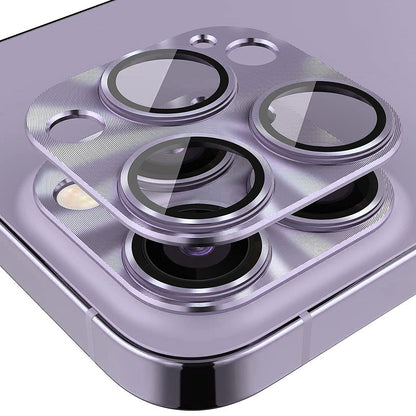 ENKAY HAT PRINCE For iPhone 14 Pro 6.1 inch / 14 Pro Max 6.7 inch Camera Lens Protector Aluminum Alloy + Tempered Glass Full Cover One-Piece Lens Film