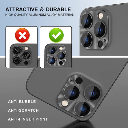 ENKAY HAT PRINCE For iPhone 14 Pro 6.1 inch / 14 Pro Max 6.7 inch Camera Lens Protector Aluminum Alloy + Tempered Glass Full Cover One-Piece Lens Film