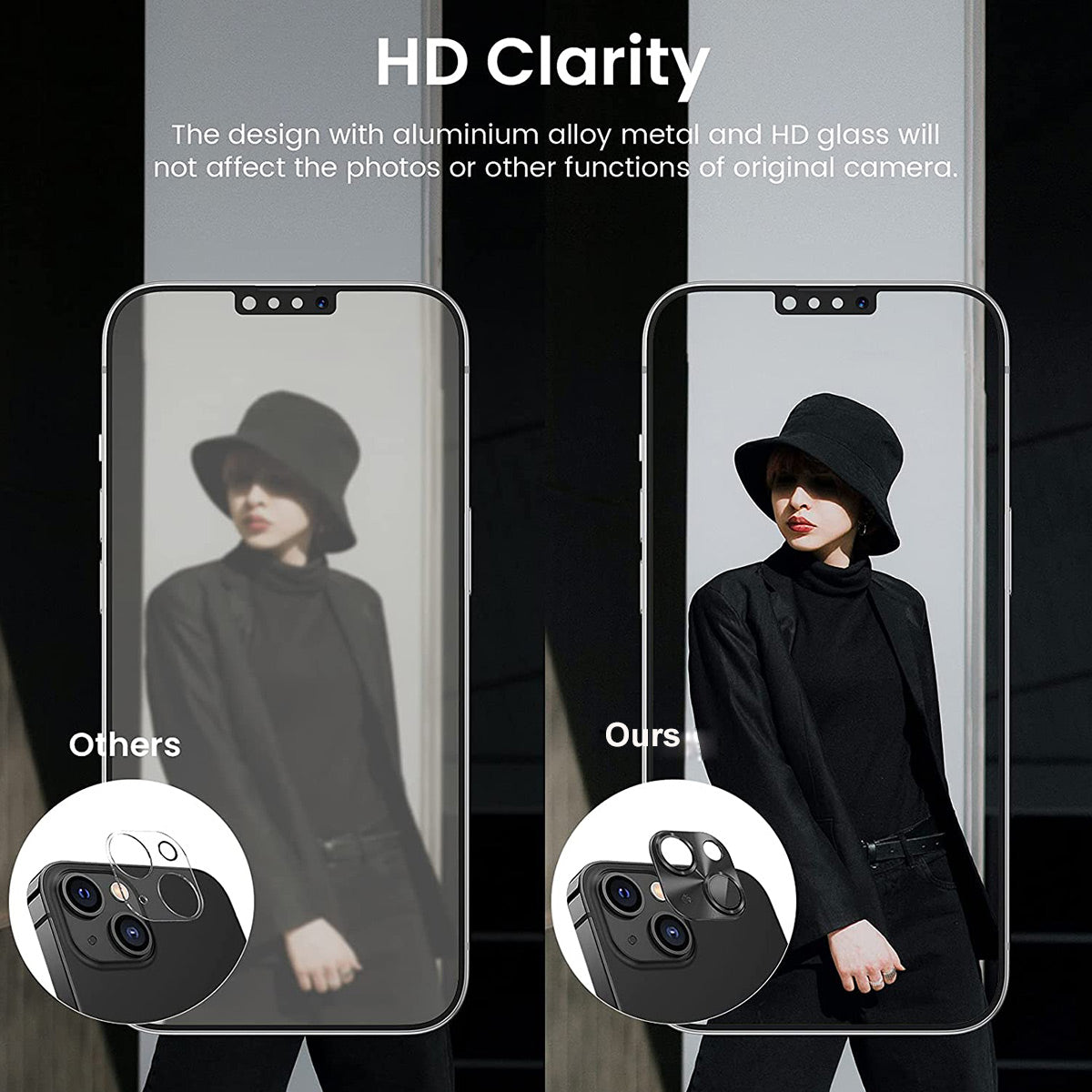 ENKAY HAT PRINCE For iPhone 14 6.1 inch / 14 Plus Full Cover Camera Lens Protector Aluminum Alloy + Tempered Glass Integrated Film