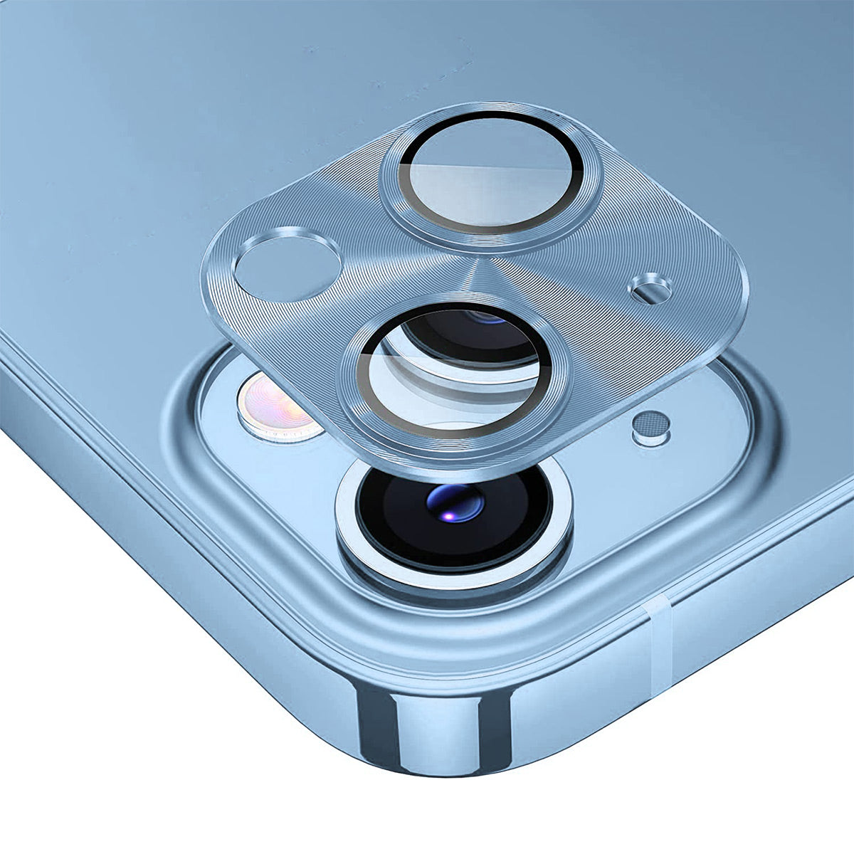 ENKAY HAT PRINCE For iPhone 14 6.1 inch / 14 Plus Full Cover Camera Lens Protector Aluminum Alloy + Tempered Glass Integrated Film