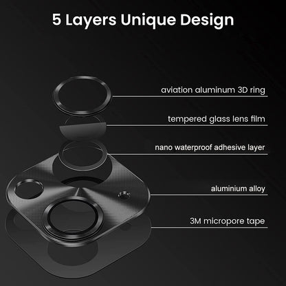 ENKAY HAT PRINCE For iPhone 14 6.1 inch / 14 Plus Full Cover Camera Lens Protector Aluminum Alloy + Tempered Glass Integrated Film
